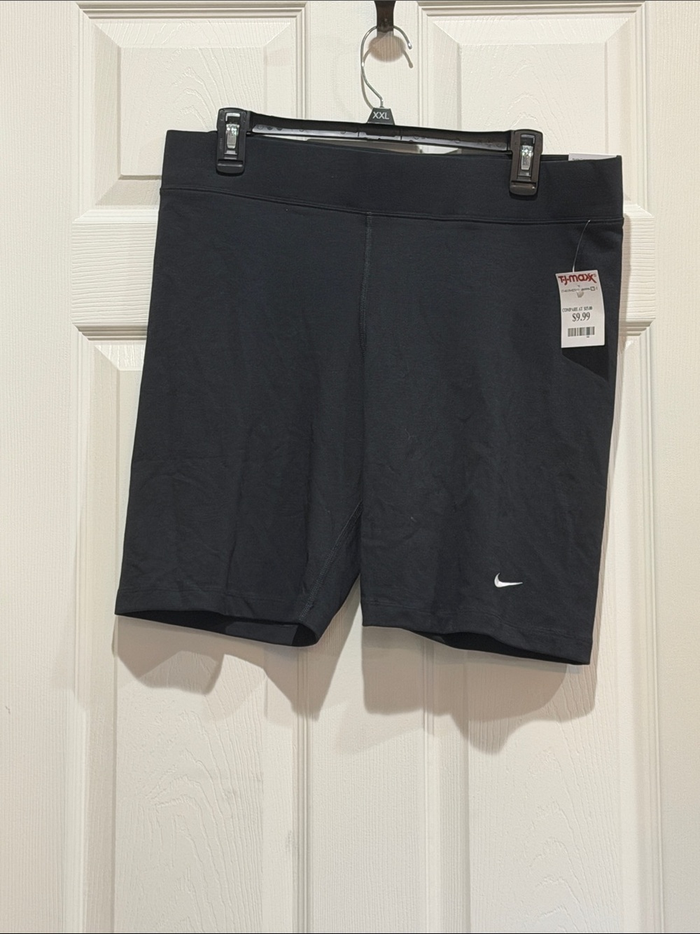 Nike Black Athletic Bike Shorts with White Swoosh